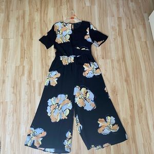 ASOS design tea jumpsuit in large floral print